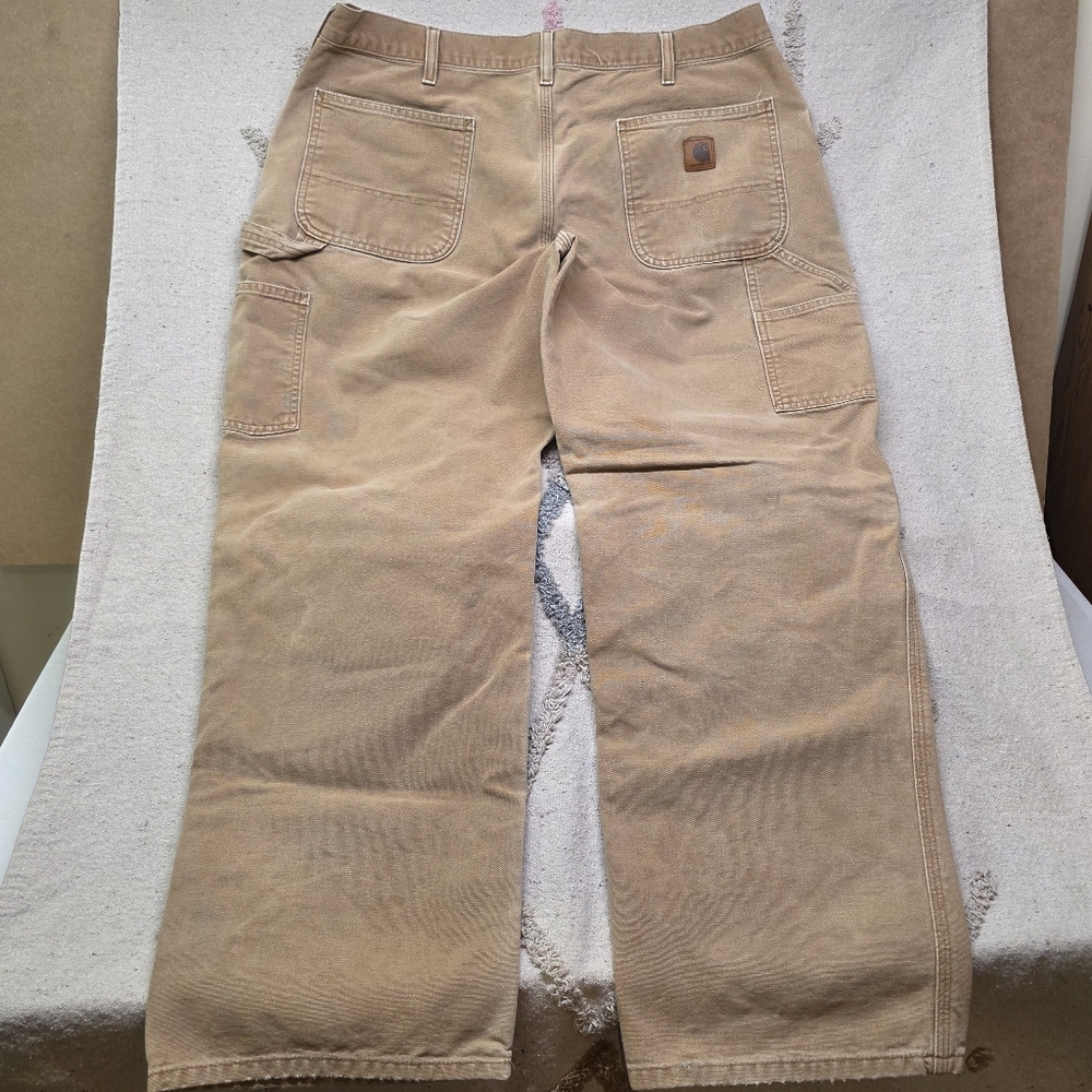 Carhartt Carpenter Pants 38x32 Distressed Workwear 100% Cotton